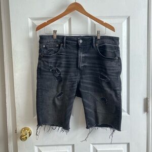 American Eagle Men’s  Black Distressed Jean Shorts Size 36